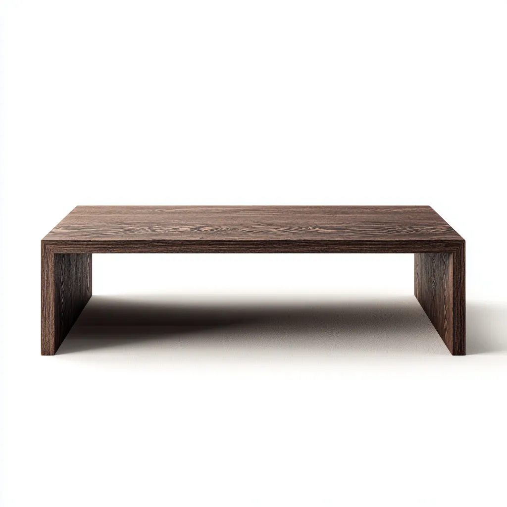 Table basse rectangulaire bois massif 120x60x35 cm - brun foncé - style moderne - adaptée au salon-Styleixe
