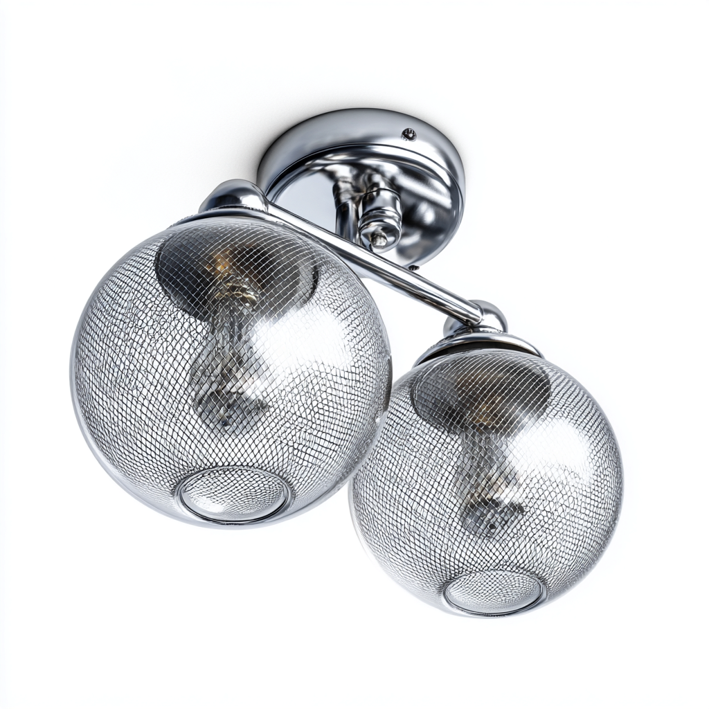 Plafonnier métal verre 28x18x20 cm chrome transparent - style moderne pour intérieur-Styleixe