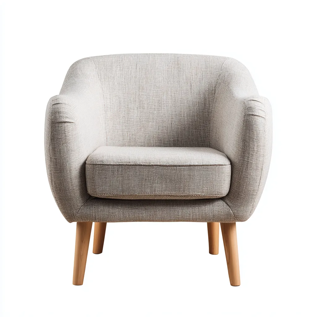 Fauteuil en tissu pieds en bois 78x72x82 cm - gris clair - design moderne pour salon-Styleixe