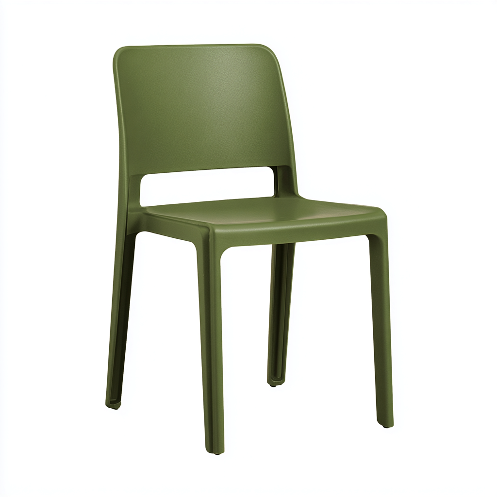 Chaise de salle à manger plastique 44x50x82 cm - vert olive - adaptée à la salle à manger - style moderne-Styleixe