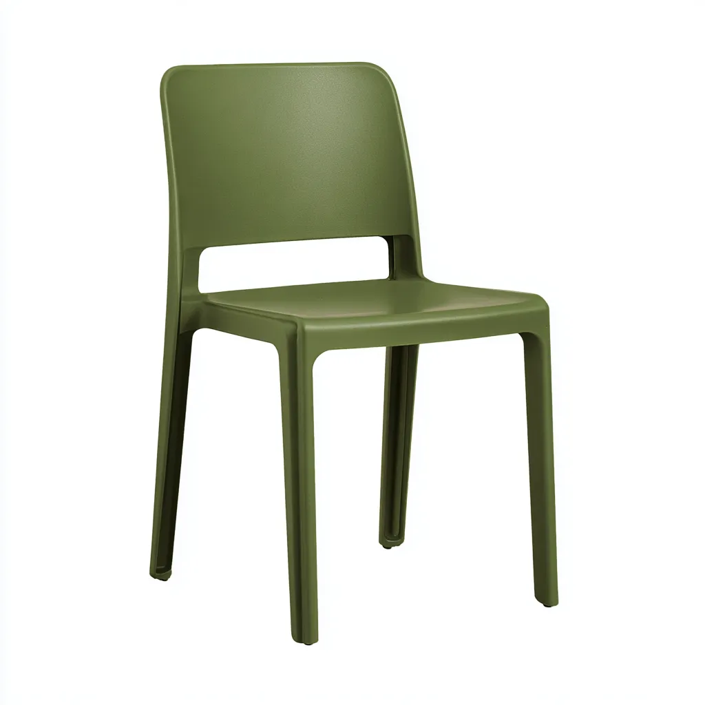 Chaise de salle à manger plastique 44x50x82 cm - vert olive - adaptée à la salle à manger - style moderne-Styleixe