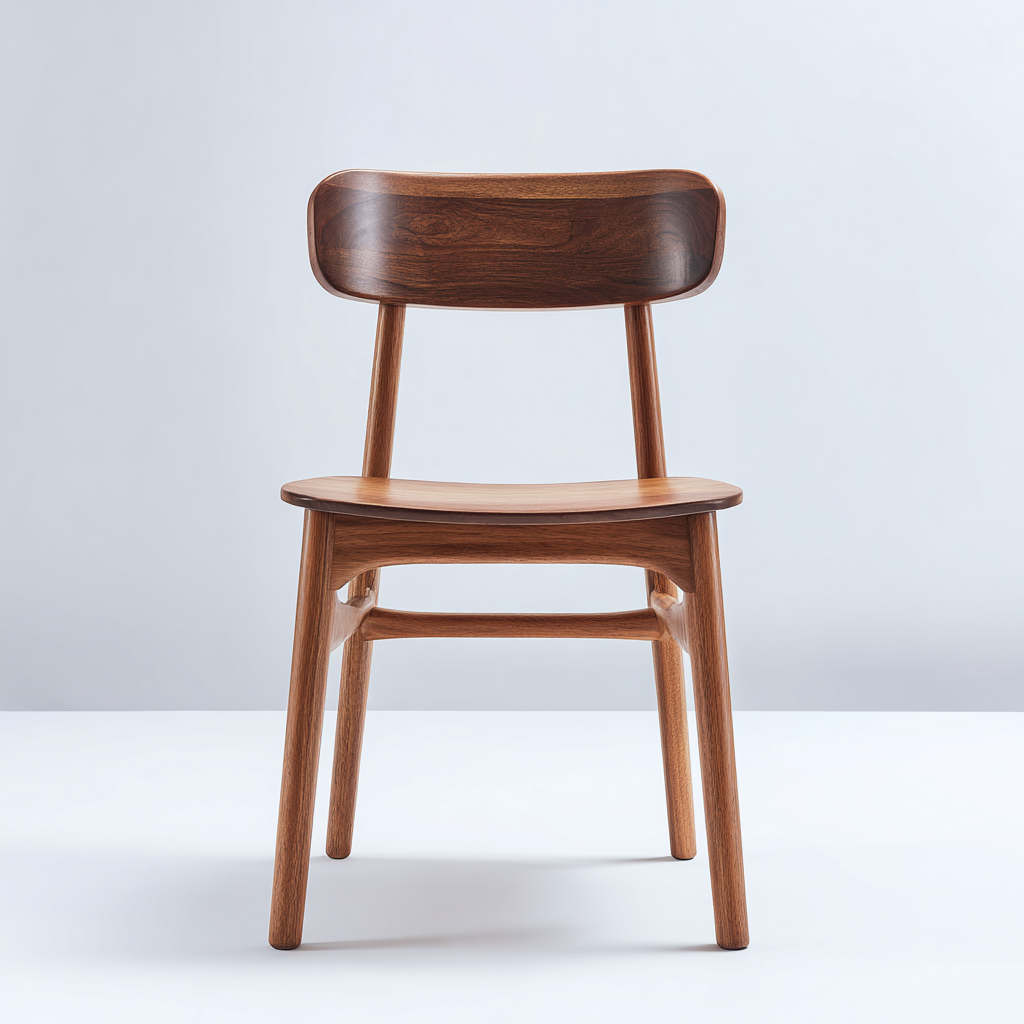 Chaise de salle à manger en bois 46x50x82 cm - brun - adaptée à la salle à manger - style contemporain-Styleixe