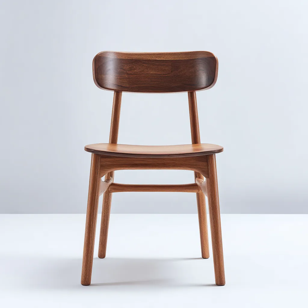 Chaise de salle à manger en bois 46x50x82 cm - brun - adaptée à la salle à manger - style contemporain-Styleixe