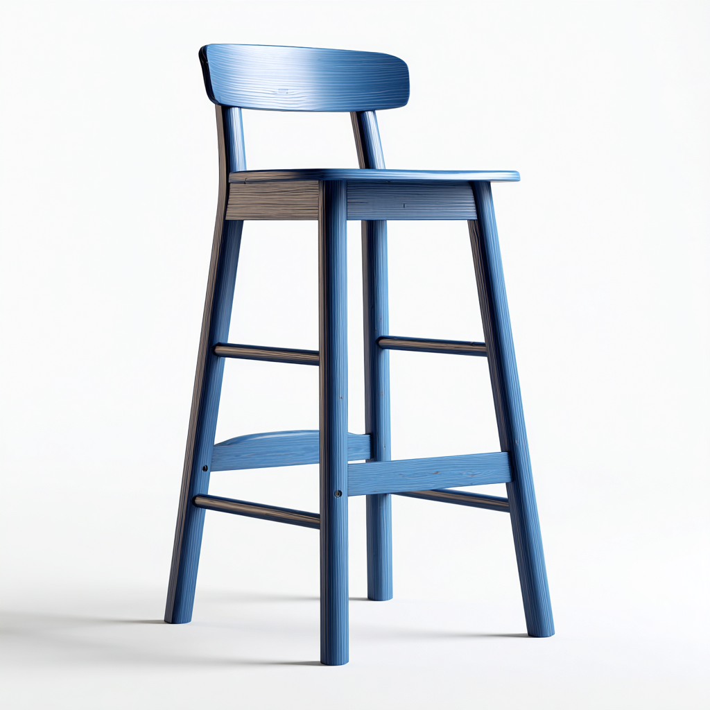 Tabouret de bar bois 45x45x95 cm - bleu - design moderne pour salle à manger-Styleixe