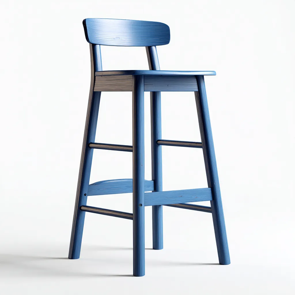 Tabouret de bar bois 45x45x95 cm - bleu - design moderne pour salle à manger-Styleixe