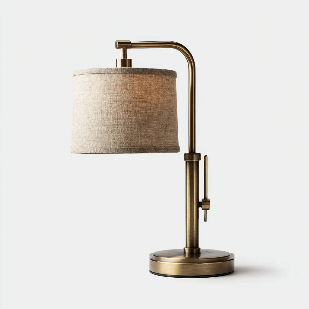 Lampe de table - métal et tissu - 30x20x45 cm - beige - pour salon - design classique-Styleixe