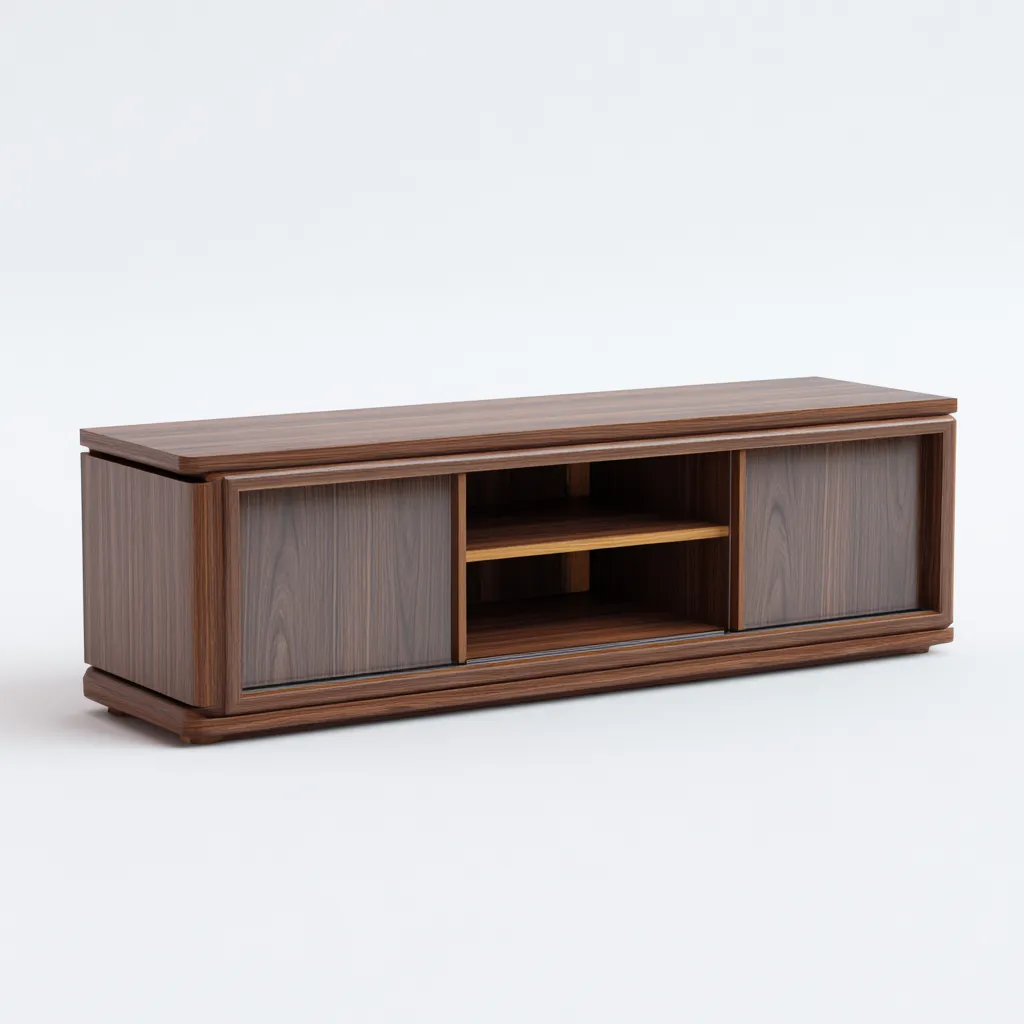 Meuble TV bois 150x40x50 cm - marron - adapté au salon - style moderne-Styleixe