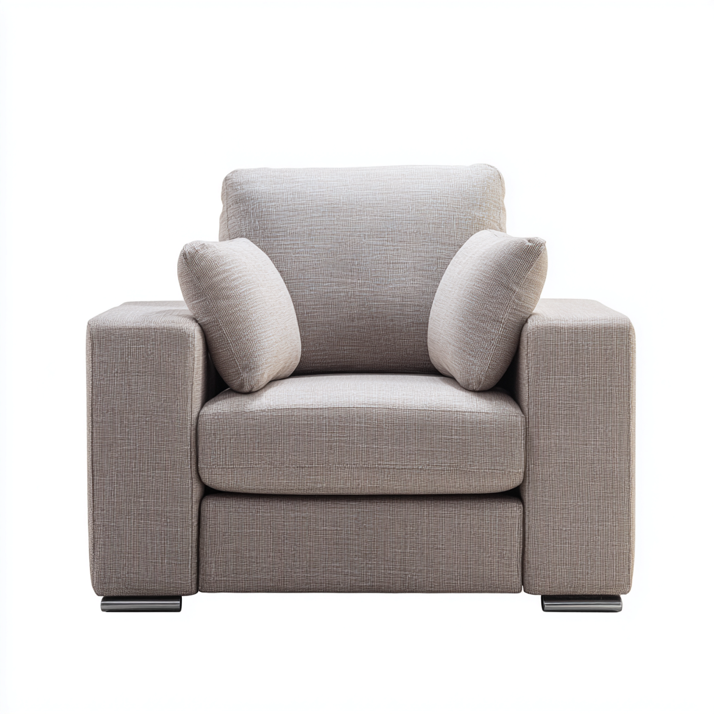 Fauteuil en tissu 98x92x88 cm - beige - design contemporain pour salon-Styleixe