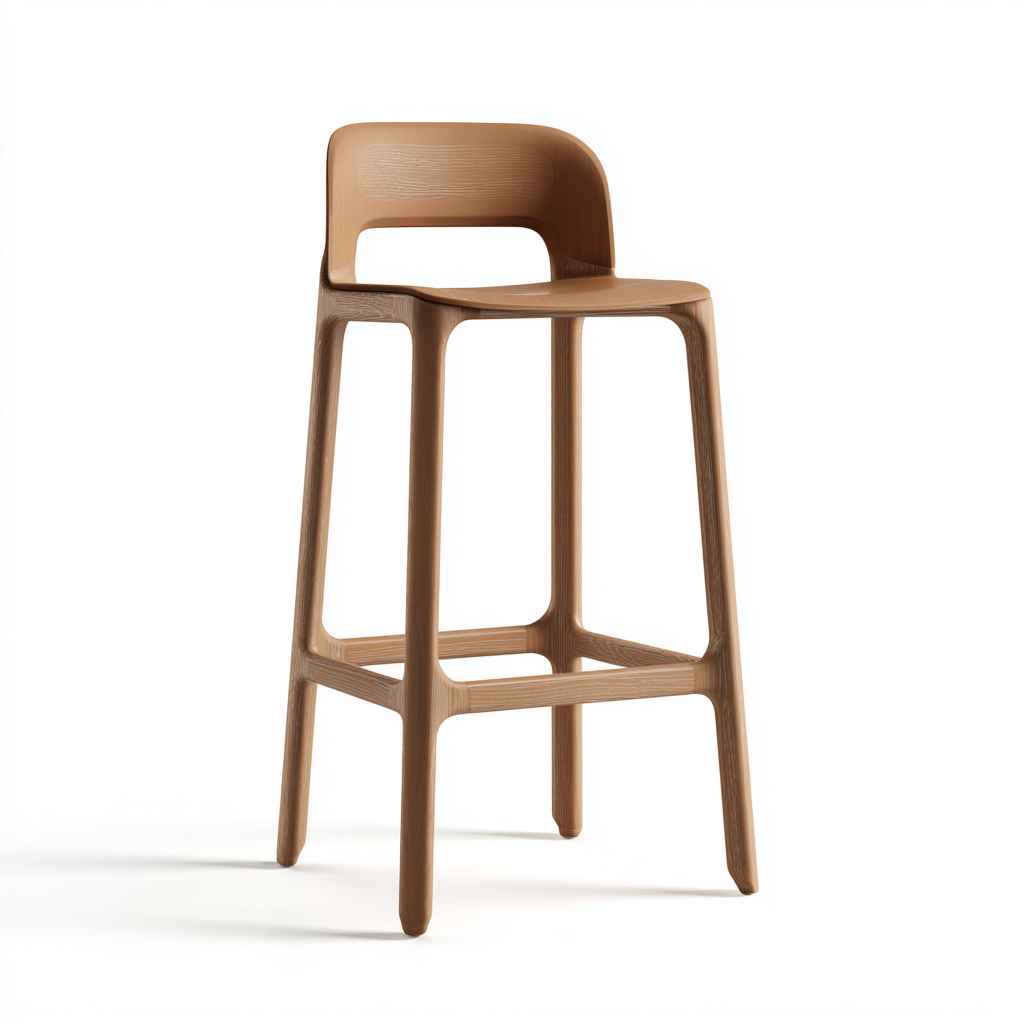 Tabouret de bar bois 45x45x95 cm - marron clair - design moderne pour salle à manger-Styleixe