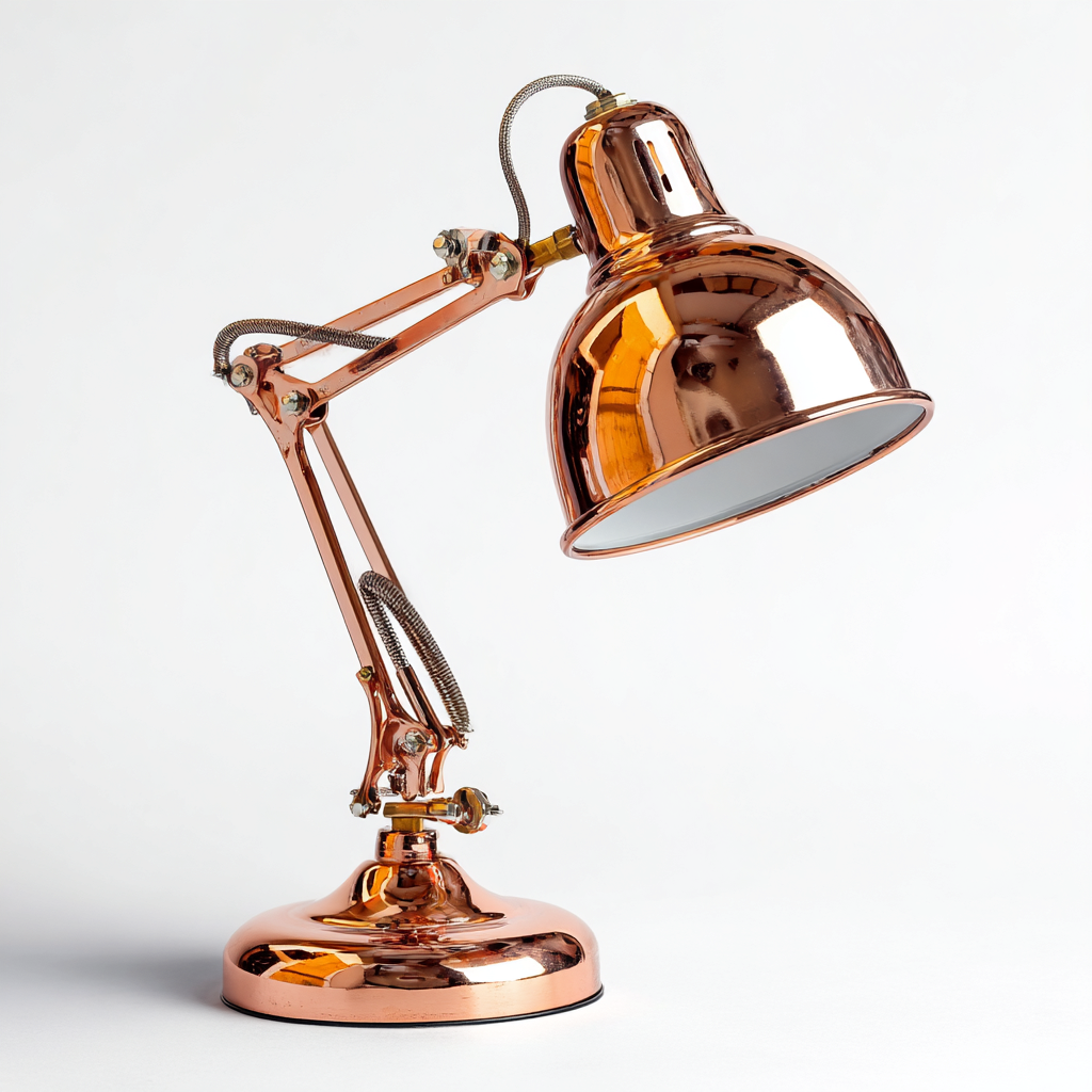 Lampe de table - métal - 18x22x48 cm - cuivre - pour intérieur - design industriel-Styleixe