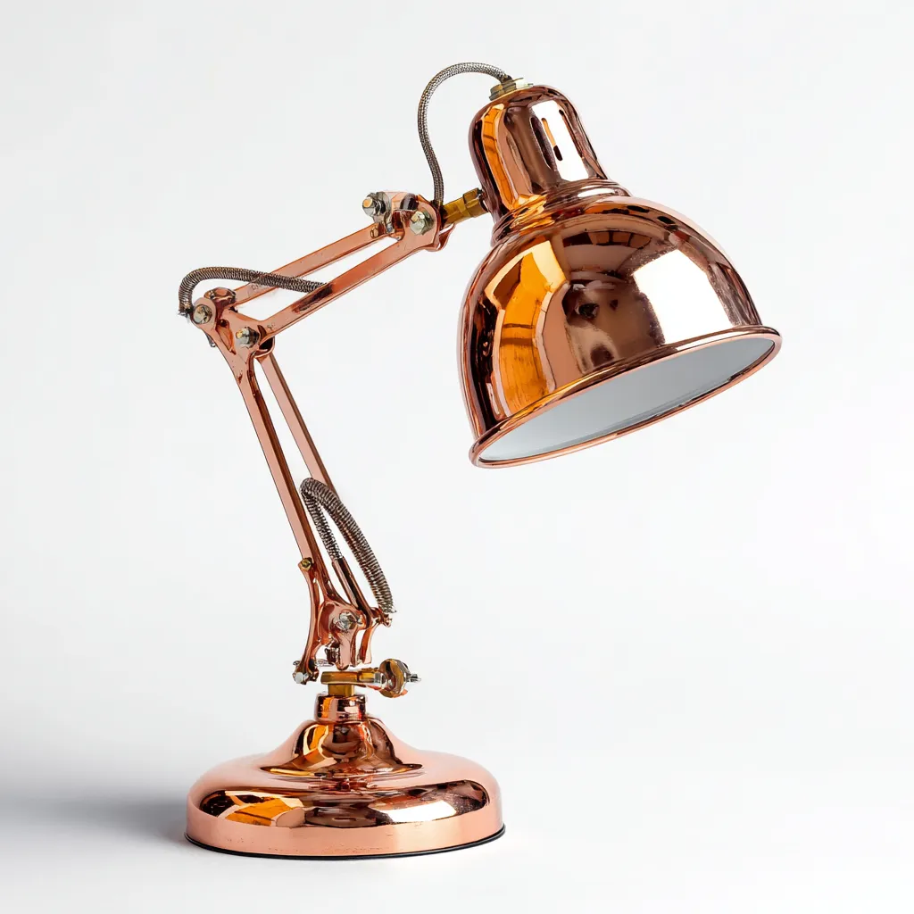 Lampe de table - métal - 18x22x48 cm - cuivre - pour intérieur - design industriel-Styleixe