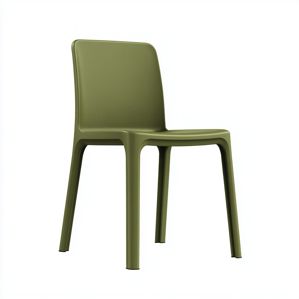 Chaise de salle à manger plastique 44x50x82 cm - vert olive - adaptée à la salle à manger - style moderne-Styleixe