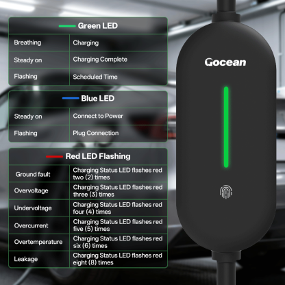EV Charger, 16A 120V-240V, Black