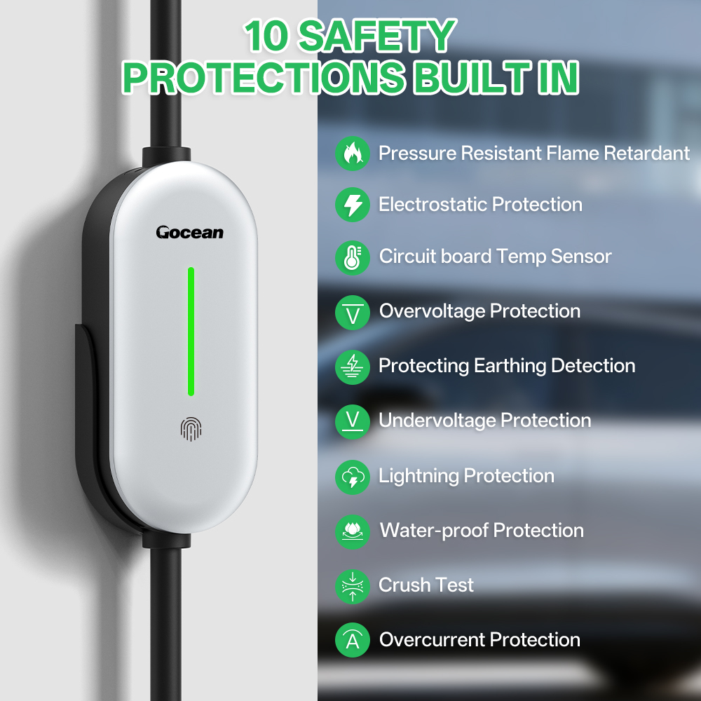 EV Charger, 16A 120V-240V, Silver