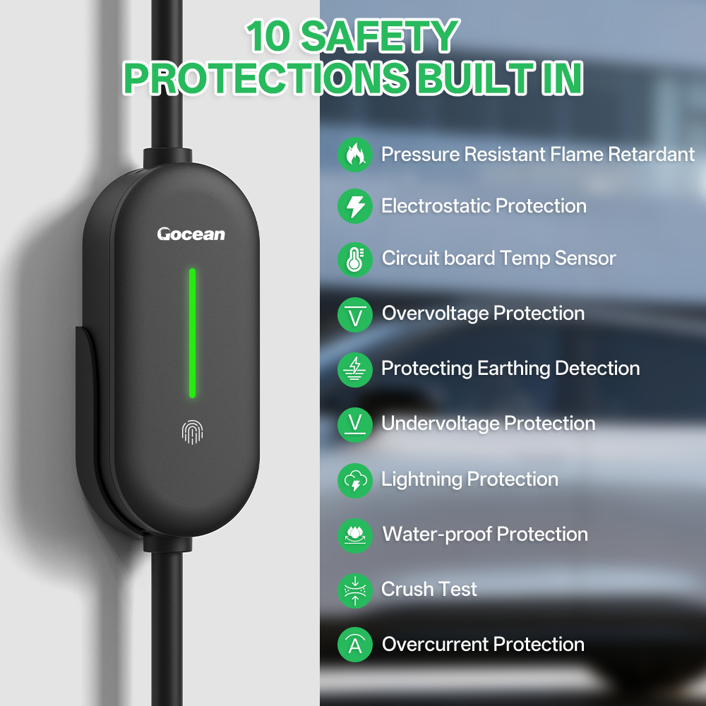 EV Charger, 16A 120V-240V, Black