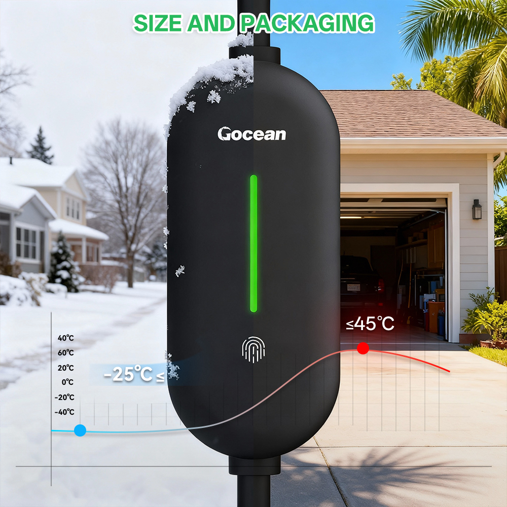 EV Charger, 16A 120V-240V, Black