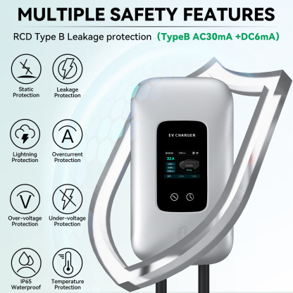7kW Floor Mounted AC Fast EV Vehicle Powered Charging Station