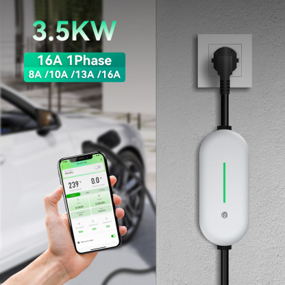 EV Charger, 16A 120V-240V, Silver