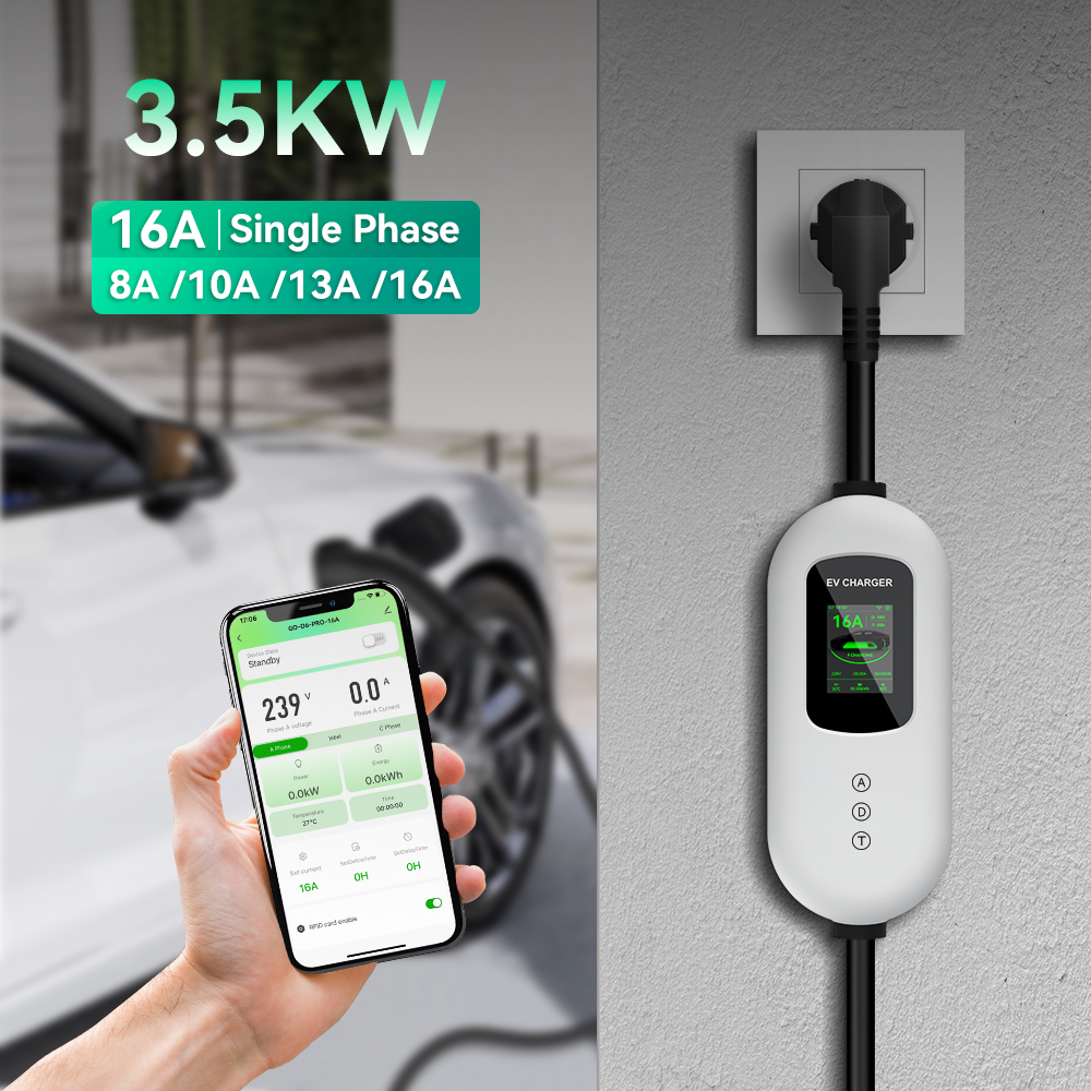 EV Charger, 120V-240V 16A, Silver