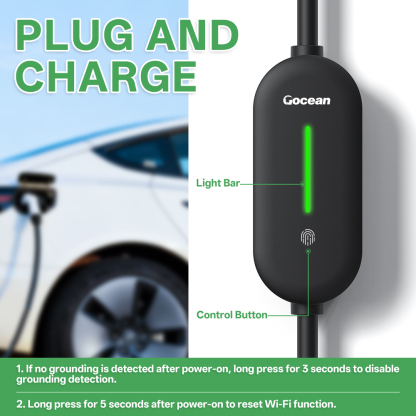 EV Charger, 16A 120V-240V, Black