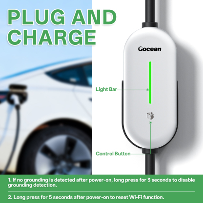 EV Charger, 16A 120V-240V, Silver