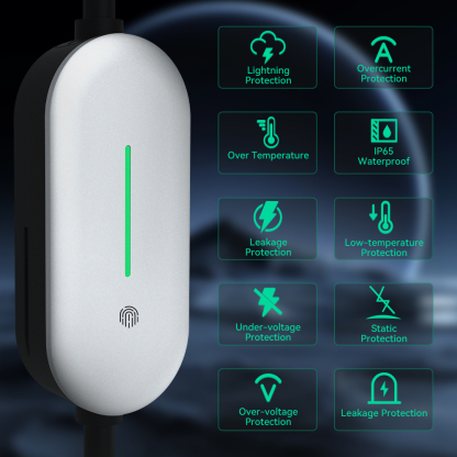 EV Charger, 16A 120V-240V, Silver