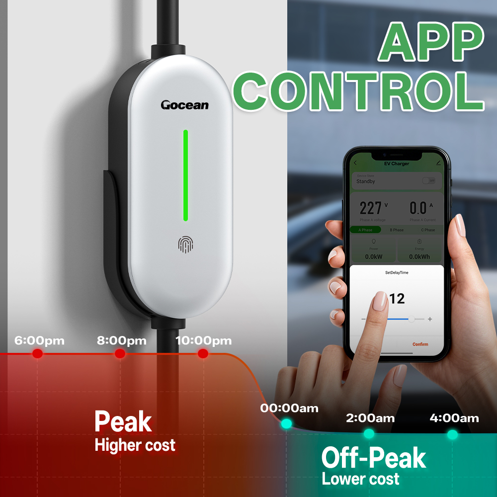 EV Charger, 16A 120V-240V, Silver