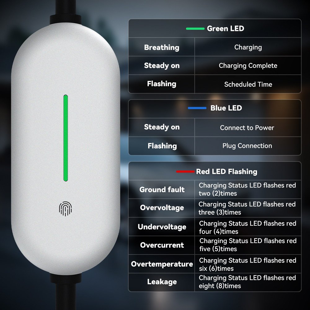 EV Charger, 16A 120V-240V, Silver
