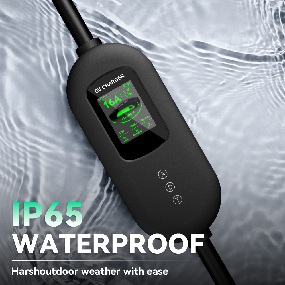 EV Charger, 120V-240V, 16A, Black