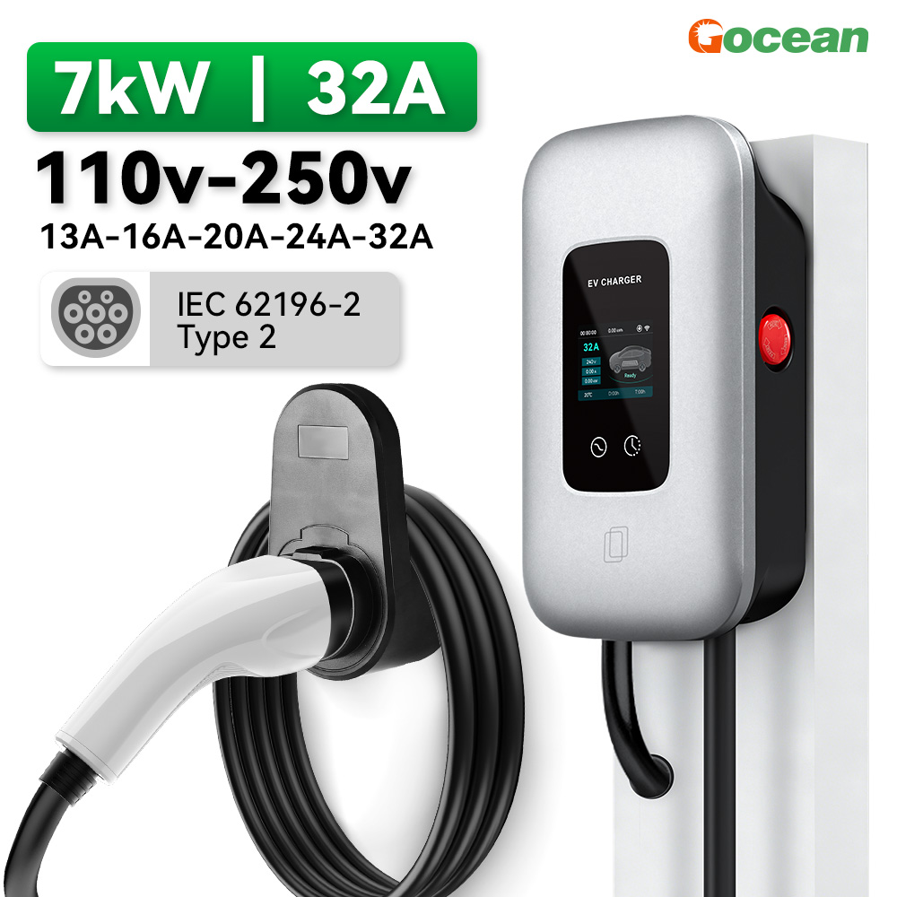 7kW Floor Mounted AC Fast EV Vehicle Powered Charging Station