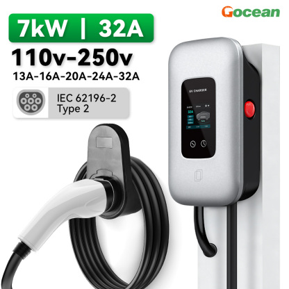 7kW Floor Mounted AC Fast EV Vehicle Powered Charging Station