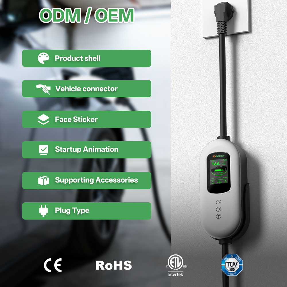EV Charger, 120V-240V, 16A, silver
