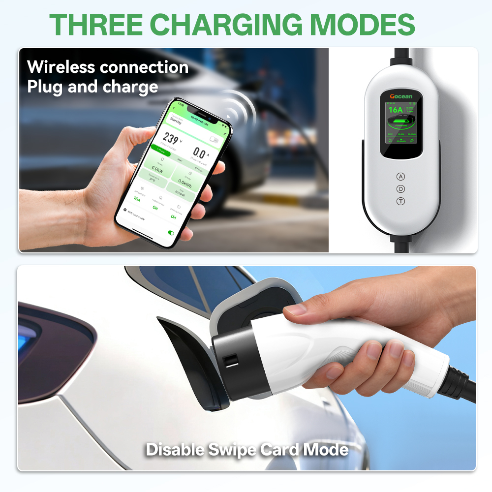 EV Charger, 120V-240V, 16A, silver