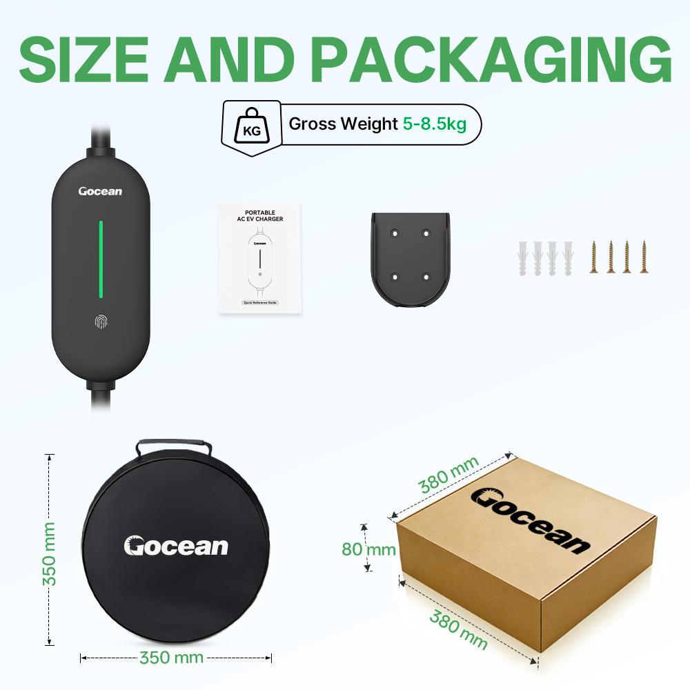 EV Charger, 16A 120V-240V, Black