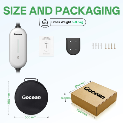 EV Charger, 16A 120V-240V, Silver