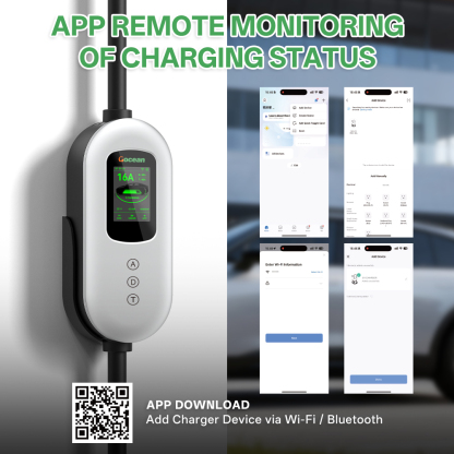 EV Charger, 120V-240V, 16A, silver