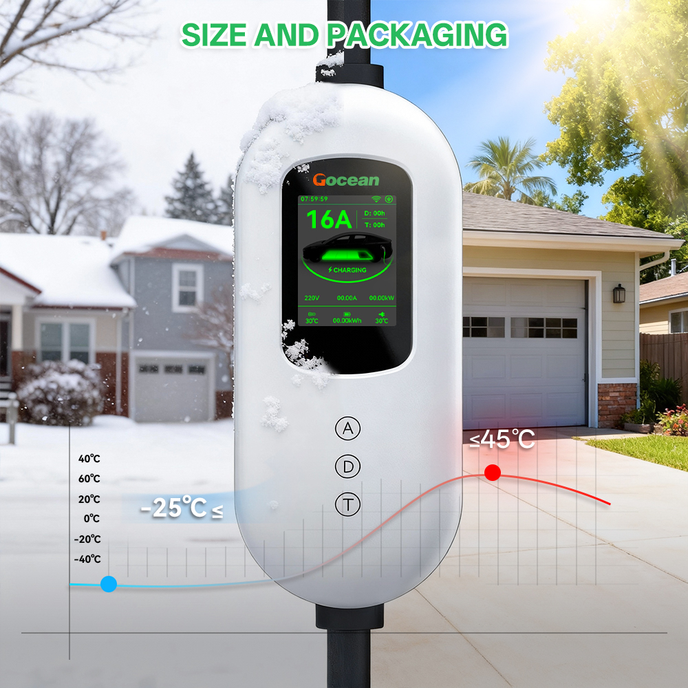 EV Charger, 120V-240V, 16A, silver