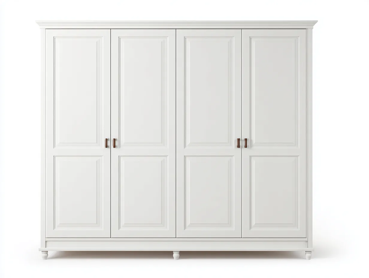 Armoire en bois 210x60x220 cm - blanc - chambre - avec espace de rangement