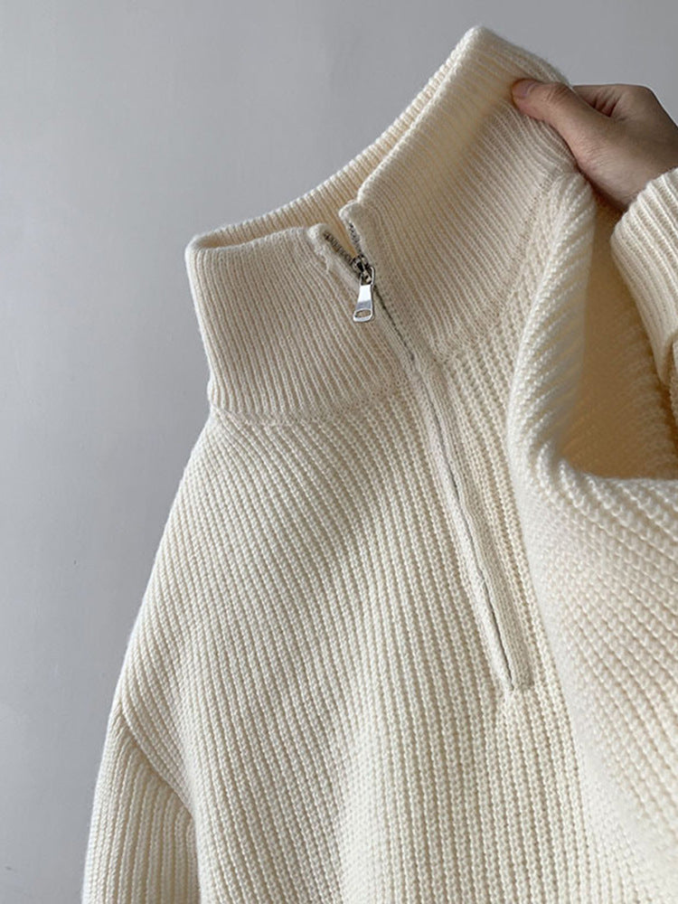 🎈🎈Clearance Sale-Women's Half-Zip Stand Collar Cashmere Pullover Sweater