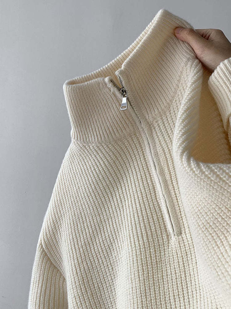 🎈🎈Clearance Sale-Women's Half-Zip Stand Collar Cashmere Pullover Sweater