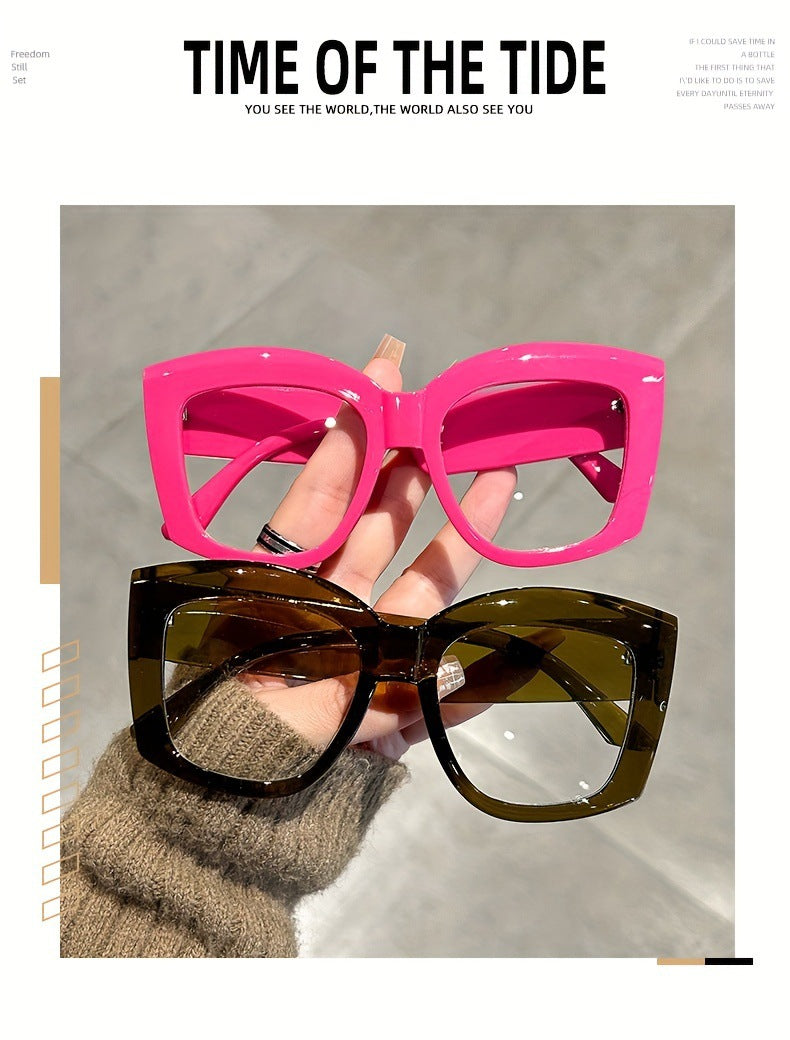 👓👓Oversized  Square Frame Uv Protection Sunglasses(1 set-5pcs)