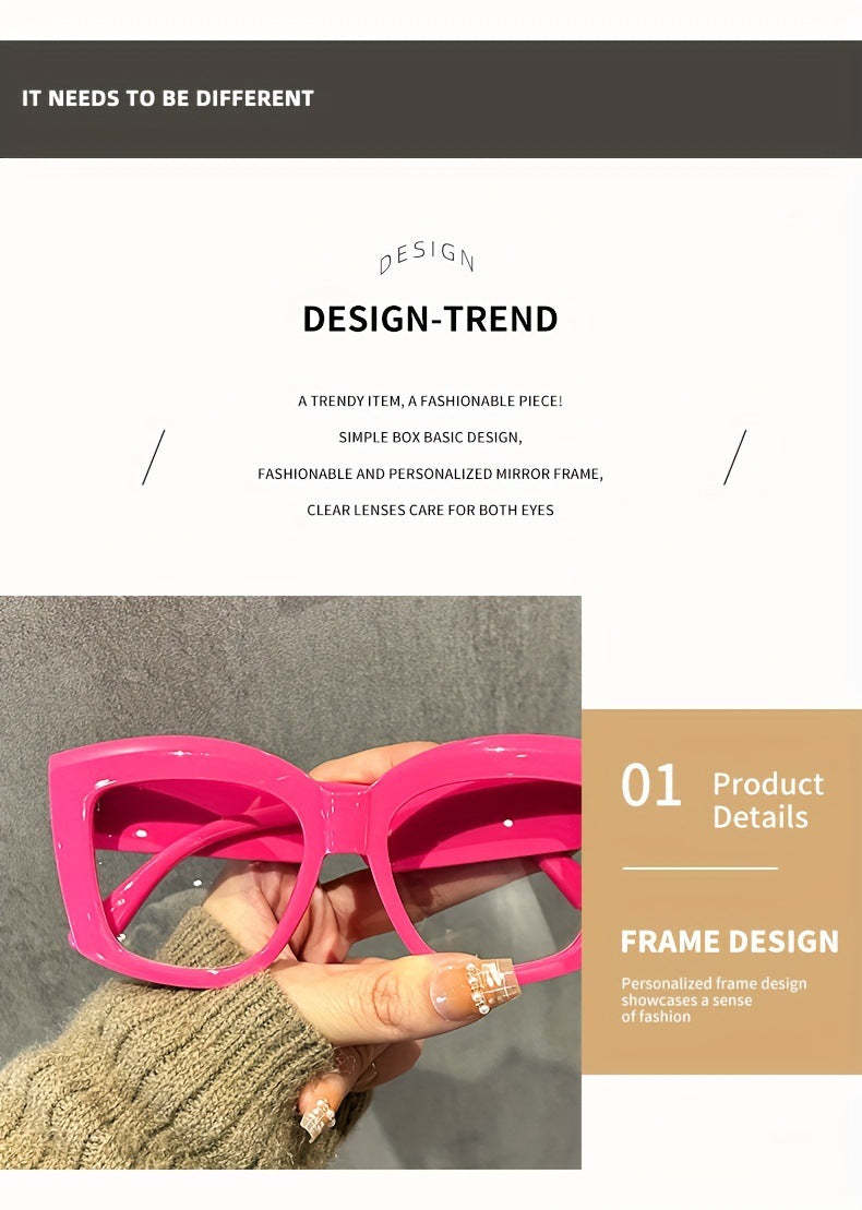 👓👓Oversized  Square Frame Uv Protection Sunglasses(1 set-5pcs)