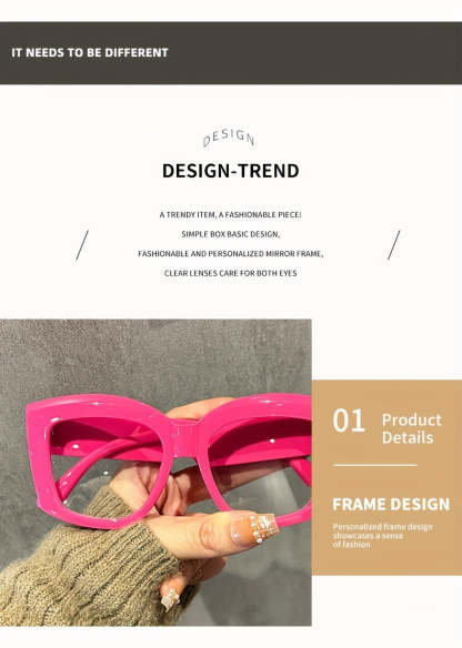 👓👓Oversized  Square Frame Uv Protection Sunglasses(1 set-5pcs)