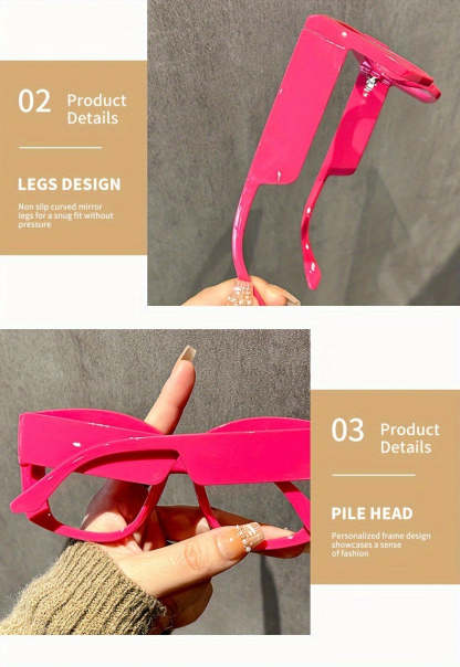 👓👓Oversized  Square Frame Uv Protection Sunglasses(1 set-5pcs)