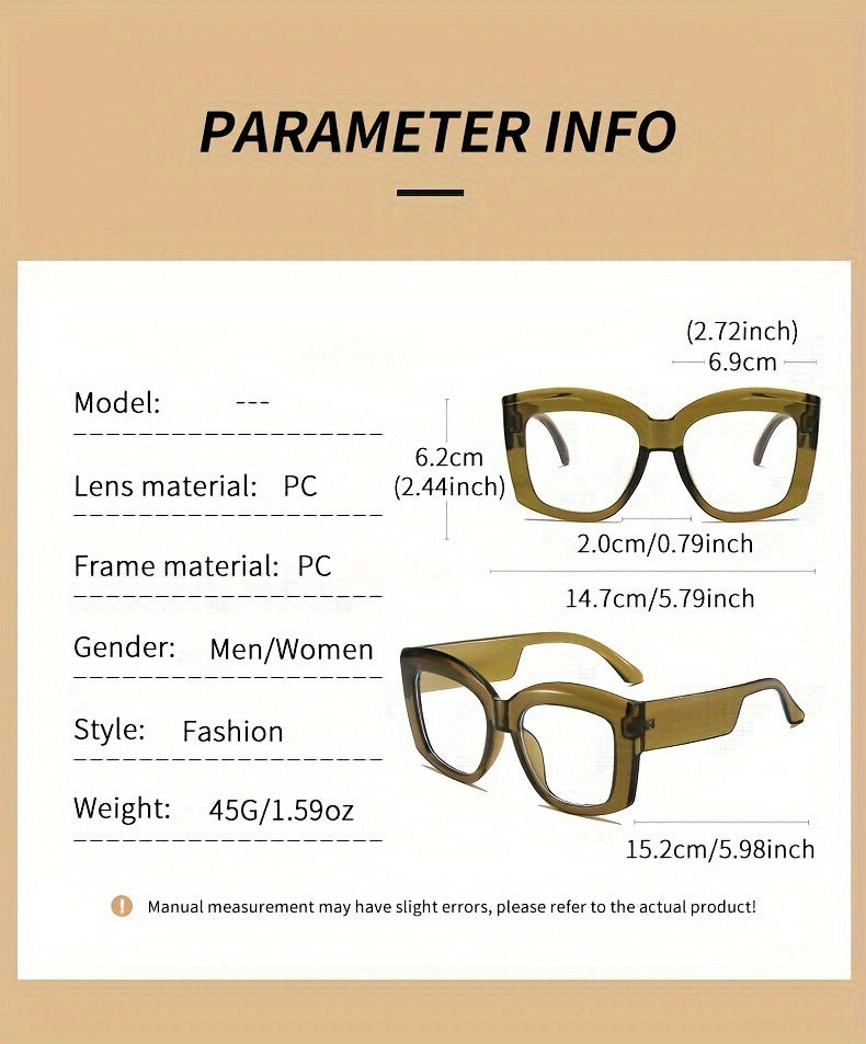 👓👓Oversized  Square Frame Uv Protection Sunglasses(1 set-5pcs)