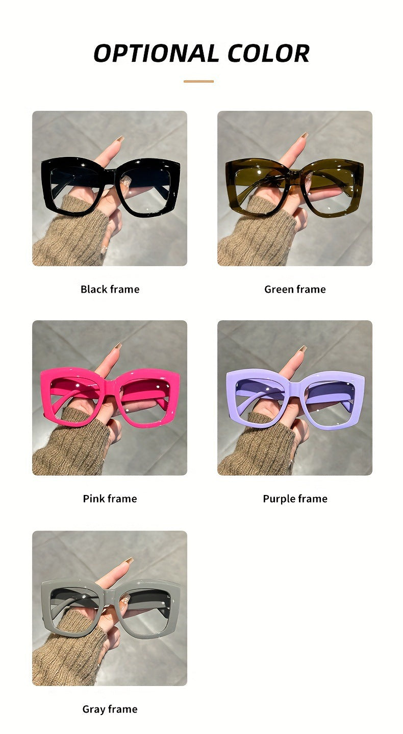 👓👓Oversized  Square Frame Uv Protection Sunglasses(1 set-5pcs)
