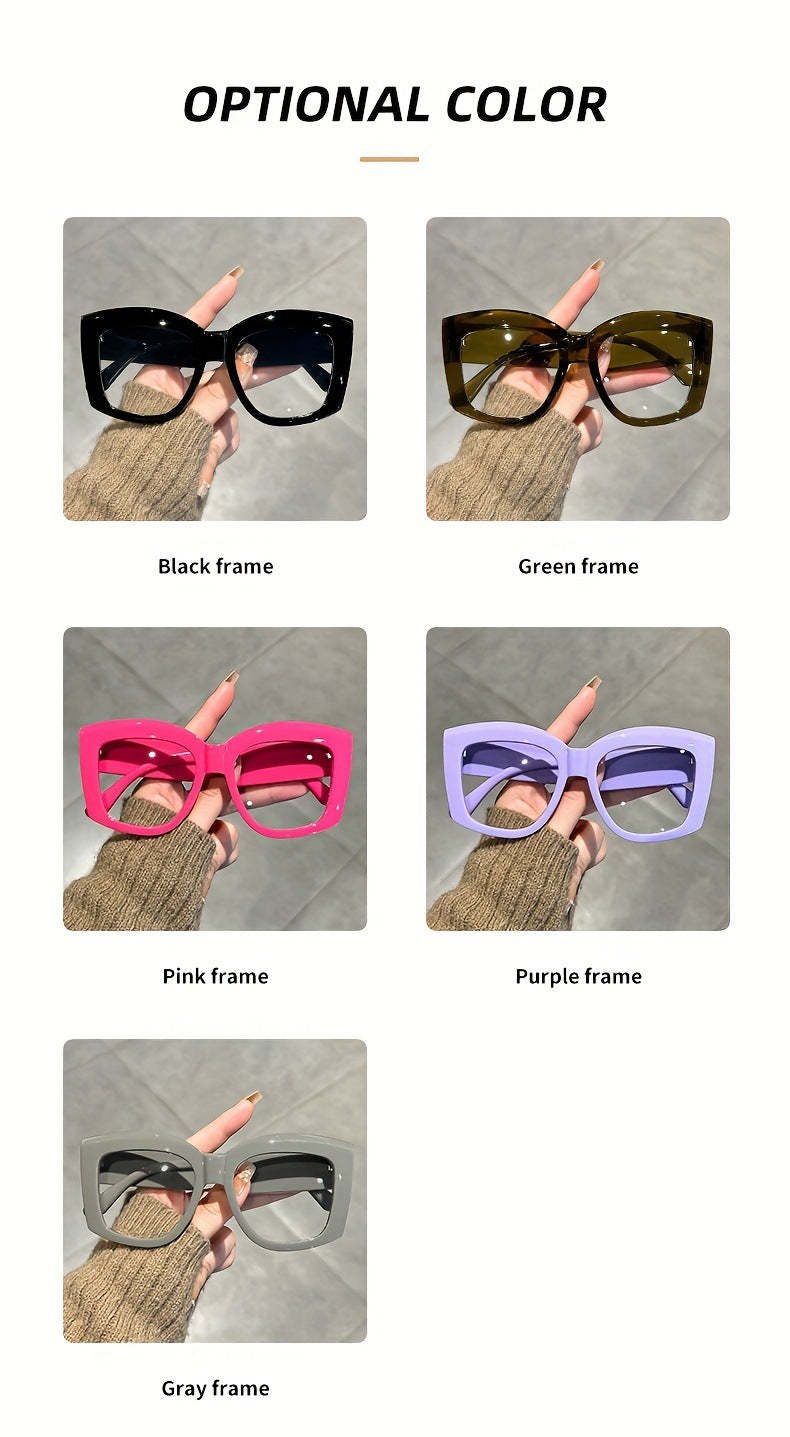 👓👓Oversized  Square Frame Uv Protection Sunglasses(1 set-5pcs)