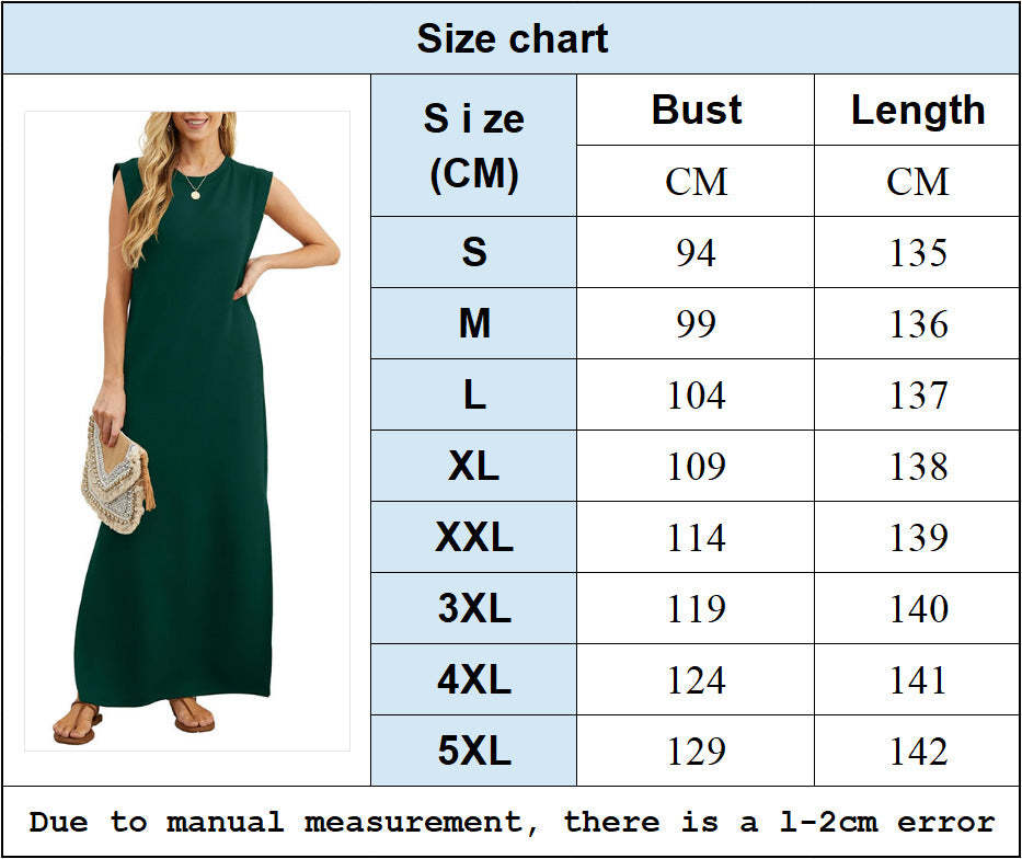 👗Women's wrinkle-free casual dress with split hem✨