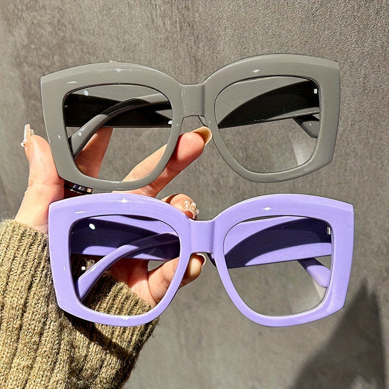 👓👓Oversized  Square Frame Uv Protection Sunglasses(1 set-5pcs)