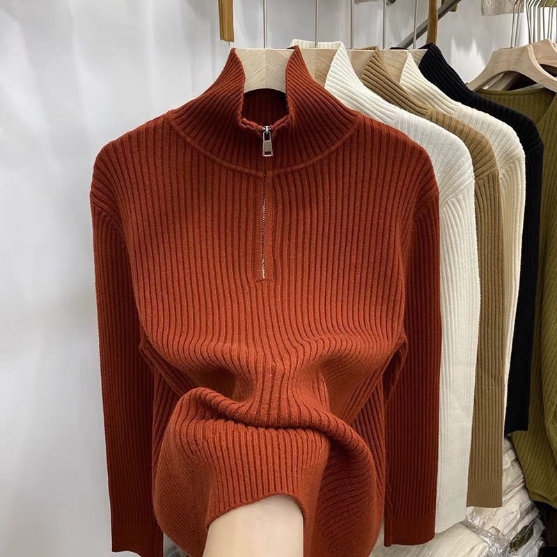 🎈🎈Clearance Sale-Women's Half-Zip Stand Collar Cashmere Pullover Swe